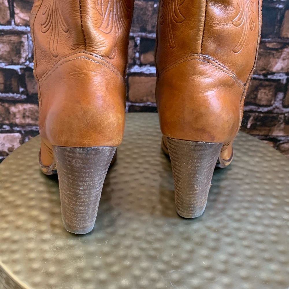 Aldo Tan Hand Tooled Leather Boots - Picture 7 of 8